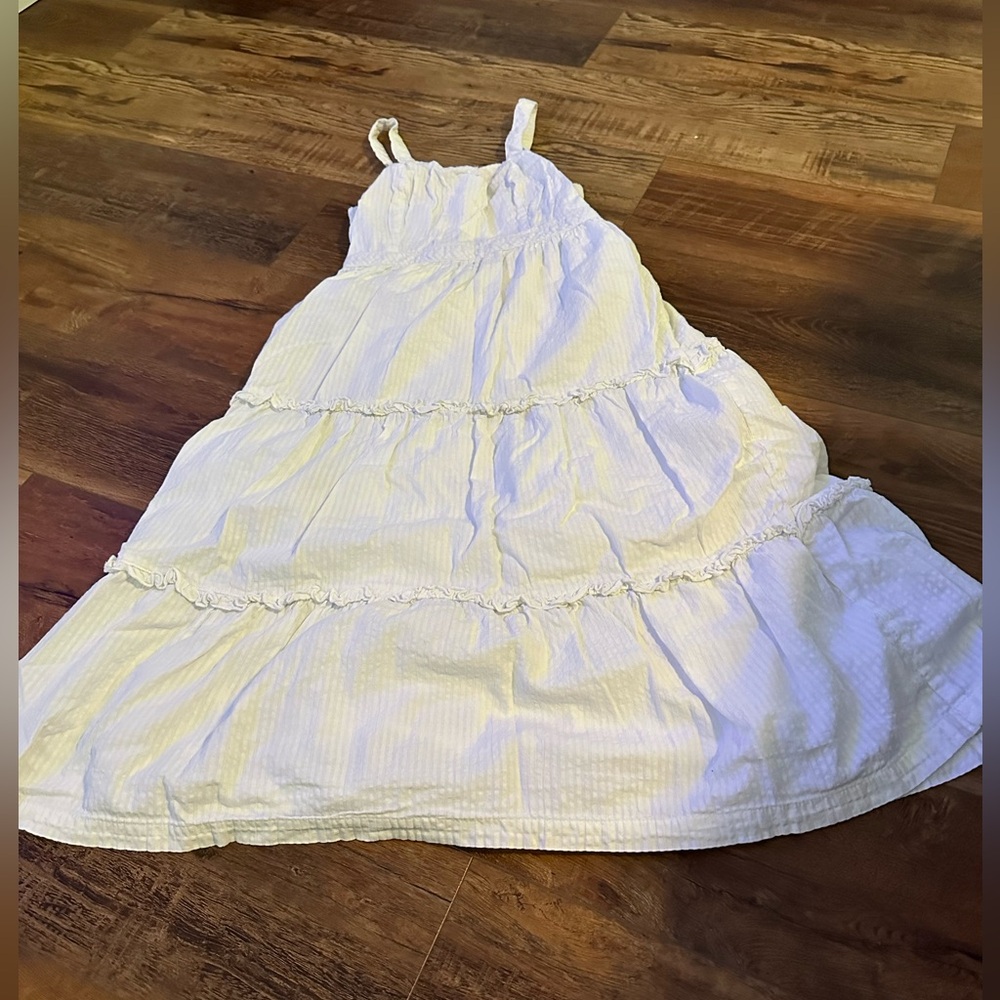 Japna White Smoked Back Midi Dress